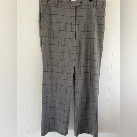 TALBOTS Windsor Gray Italian Plaid Trousers Pants 99% Wool 1% Spandex Size 14 - Picture 2 of 15